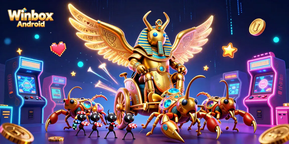 Experience the excitement of winning with the Winbox Android app, featuring a vibrant casino illustration.